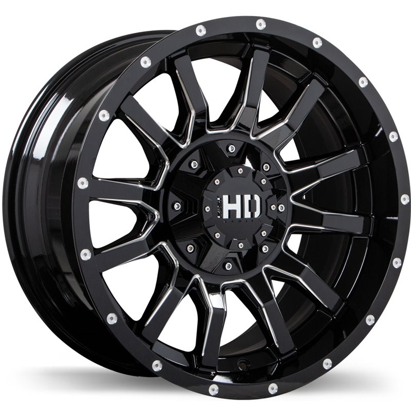 Fast HD | TRAXX 20x12.0 ET-44 - Gloss Black with Milled Trim