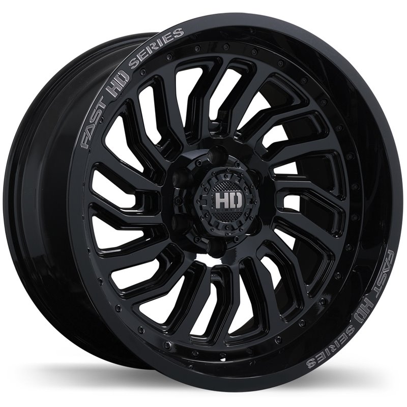 Fast HD | D-STRUCT 20x10.0 ET-15 - Gloss Black with Grey Milling