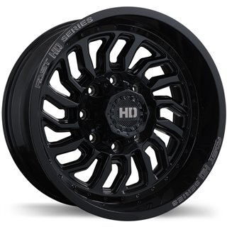 Fast HD | D-STRUCT 20x10.0 ET-15 - Gloss Black with Grey Milling