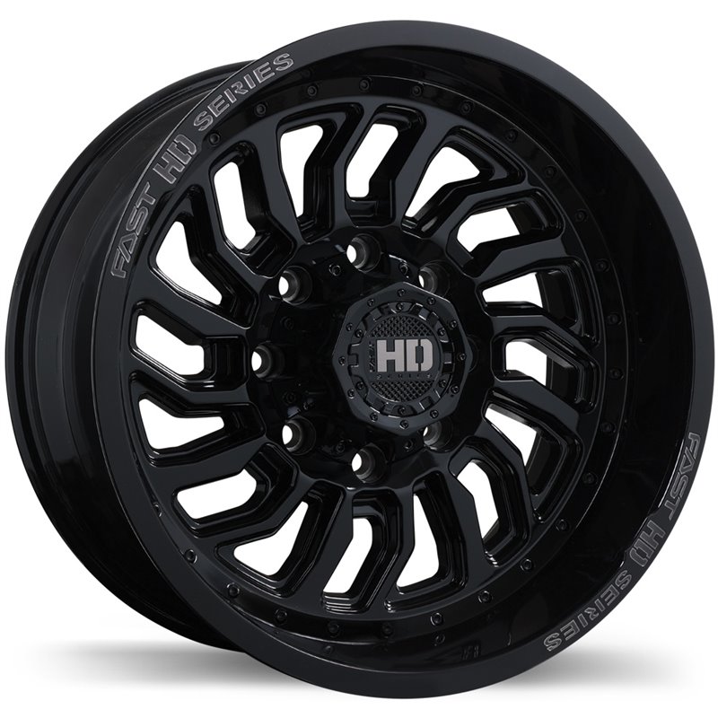 Fast HD | D-STRUCT 20x10.0 ET-15 - Gloss Black with Grey Milling