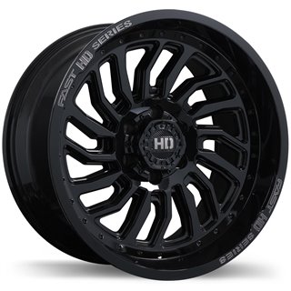 Fast HD | D-STRUCT 20x10.0 ET-15 - Gloss Black with Grey Milling