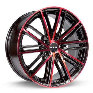 RTX | Strobe 5 17x7.5 ET45 - Black Machined Red