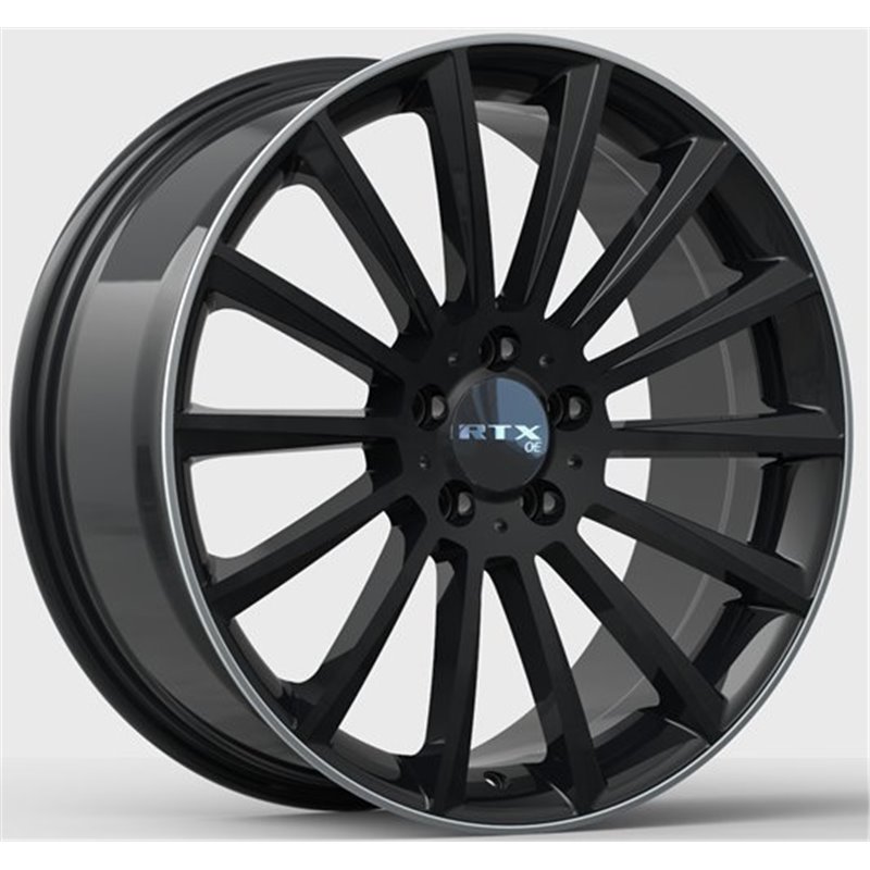 RTX | MB-02 19x8.0 ET38 - Gloss Black with Machined Lip