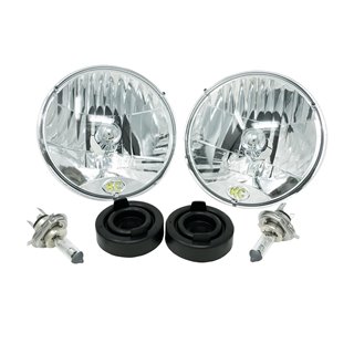 KC HiLiTES | Headlight; 7in. Universal/Jeep TJ 97-06 H4 DOT Lexan 55/60w (pr) - Wrangler 2.4L / 2.5L / 4.0L 1997-2006