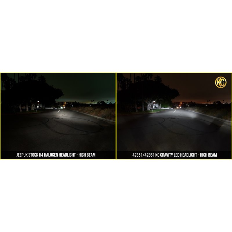 KC HiLiTES | Headlight; Gravity LED 7in. DOT TJ/H4 (pr) - Wrangler 2.4L / 2.5L / 4.0L 1997-2006