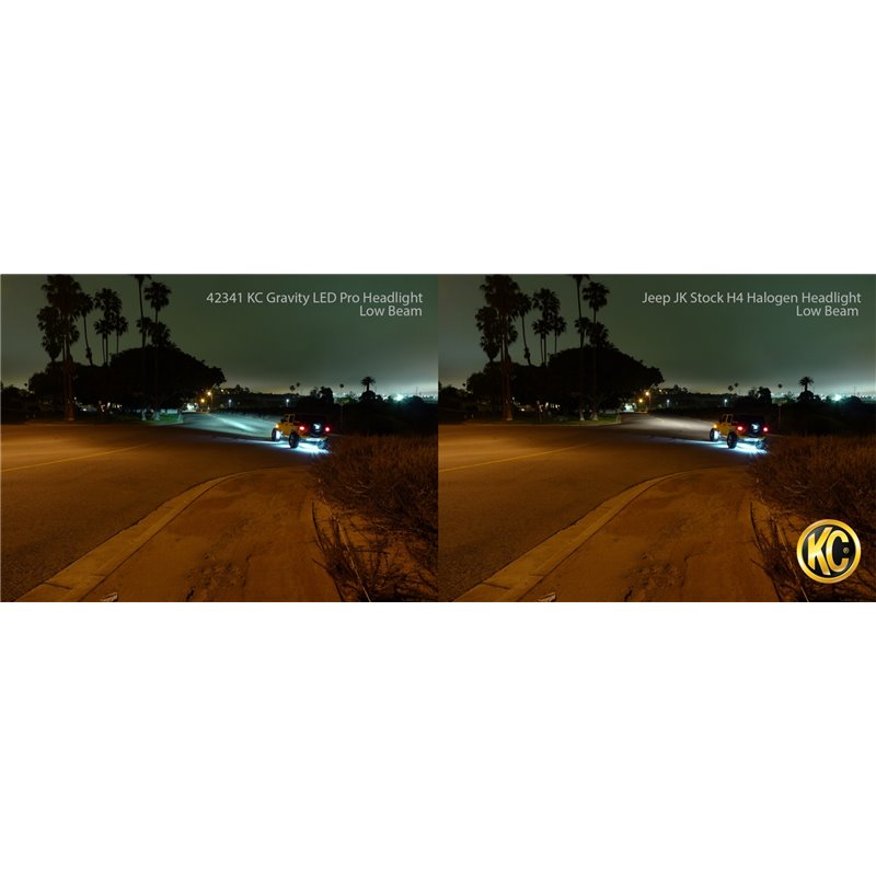KC HiLiTES | Headlight; Gravity LED Pro 7in. DOT Jeep JK 07-18 (ea) - Wrangler (JK) / Wrangler (JL) 3.6L / 3.8L 2007-2018