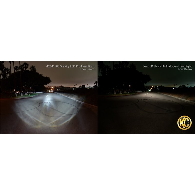 KC HiLiTES | Headlight; Gravity LED Pro 7in. DOT Jeep JK 07-18 (ea) - Wrangler (JK) / Wrangler (JL) 3.6L / 3.8L 2007-2018