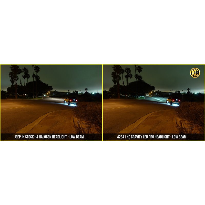 KC HiLiTES | Headlight; Gravity LED Pro 7in. DOT Jeep JK 07-18 (pr) - Wrangler (JK) / Wrangler (JL) 3.6L / 3.8L 2007-2018