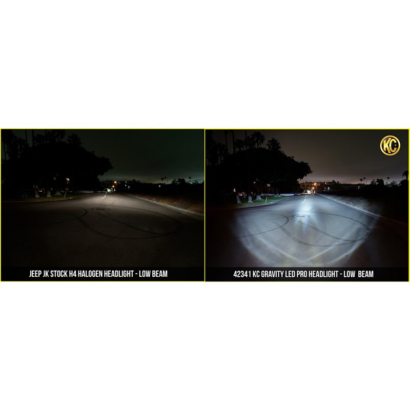 KC HiLiTES | Headlight; Gravity LED Pro 7in. DOT Jeep JK 07-18 (pr) - Wrangler (JK) / Wrangler (JL) 3.6L / 3.8L 2007-2018