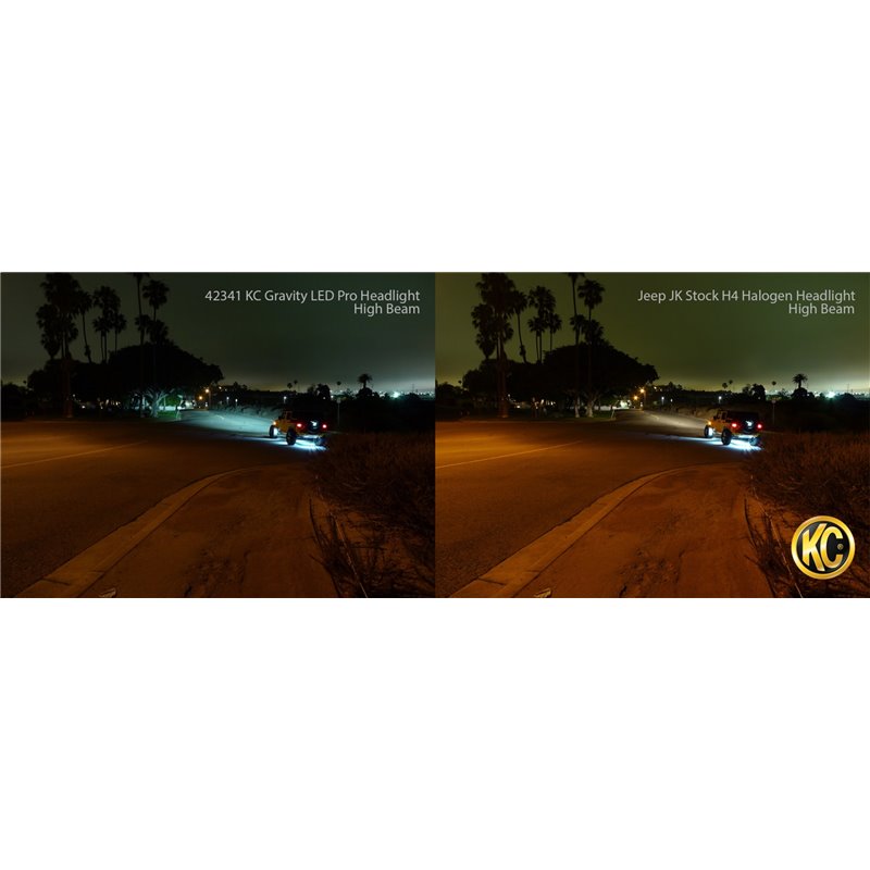 KC HiLiTES | Headlight; Gravity LED Pro 7in. DOT Jeep JK 07-18 (pr) - Wrangler (JK) / Wrangler (JL) 3.6L / 3.8L 2007-2018