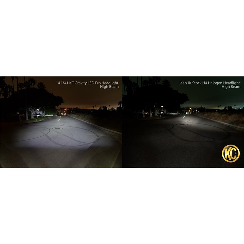 KC HiLiTES | Headlight; Gravity LED Pro 7in. DOT Jeep JK 07-18 (pr) - Wrangler (JK) / Wrangler (JL) 3.6L / 3.8L 2007-2018