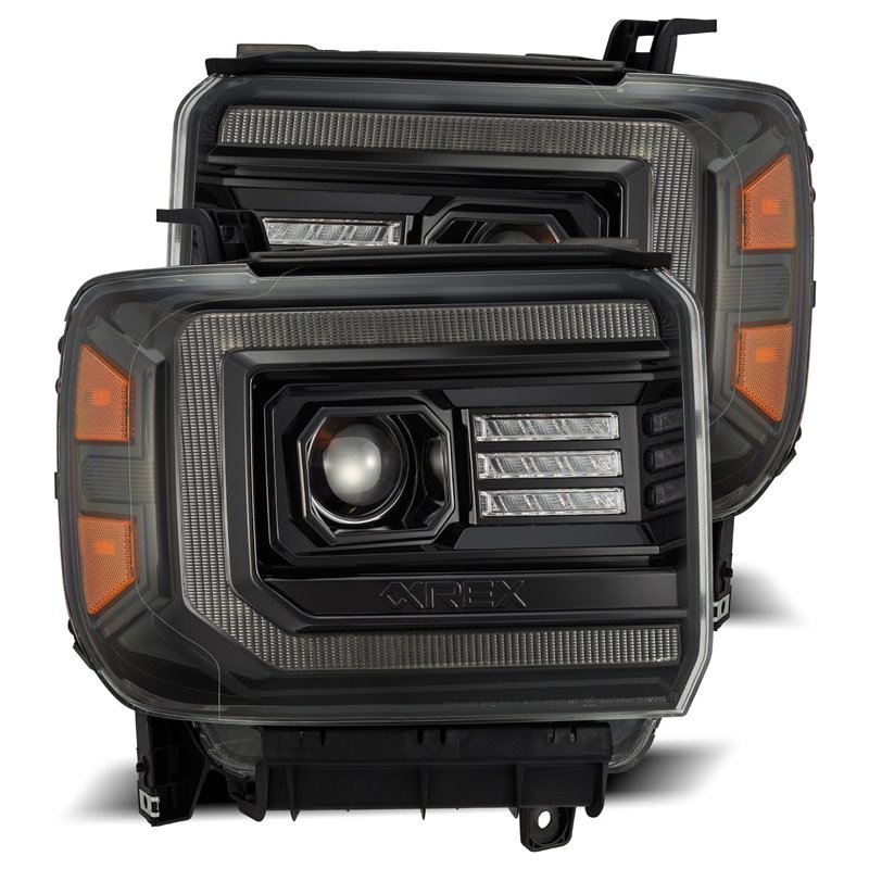 AlphaRex | Projector Headlights Alpha-Black - Sierra 1500 / 2500 HD / 3500 HD 2014-2018