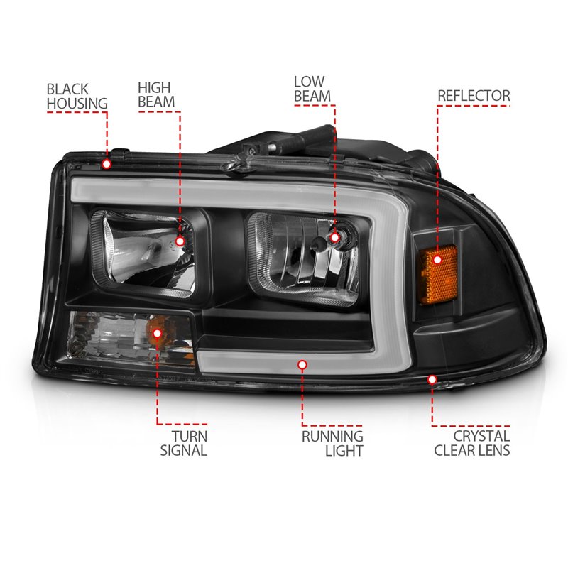 Anzo USA | Crystal Headlight Set - Dakota / Durango 2000-2004
