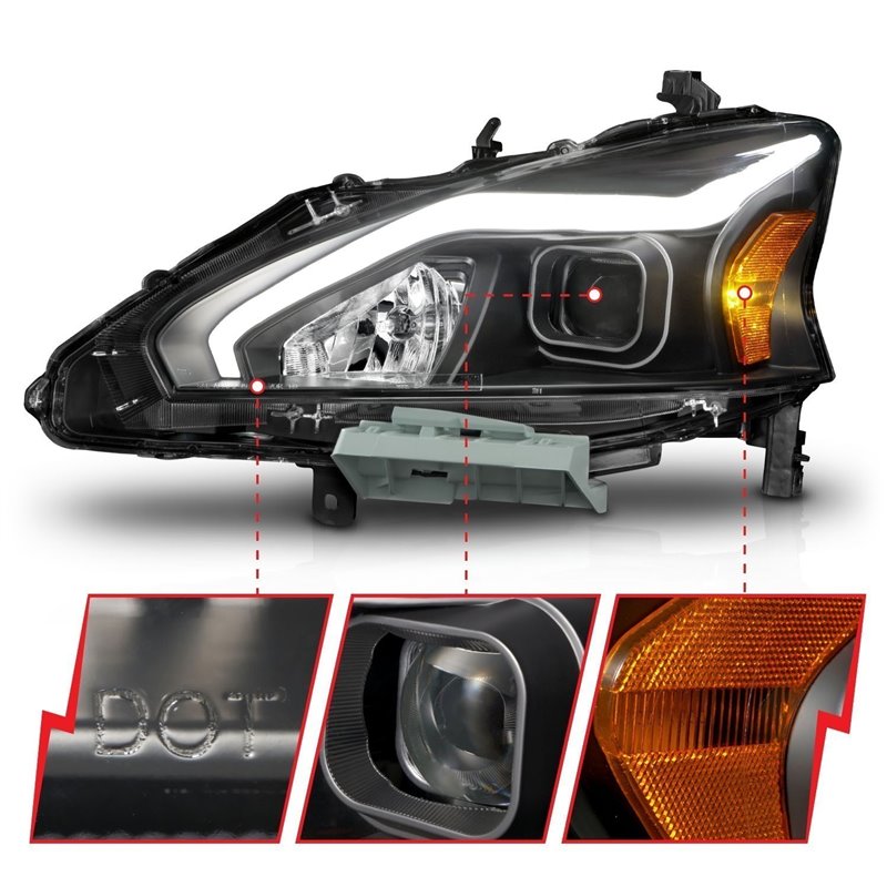 Anzo USA | Projector Headlight Set - Altima 2.5L / 3.5L 2013-2015