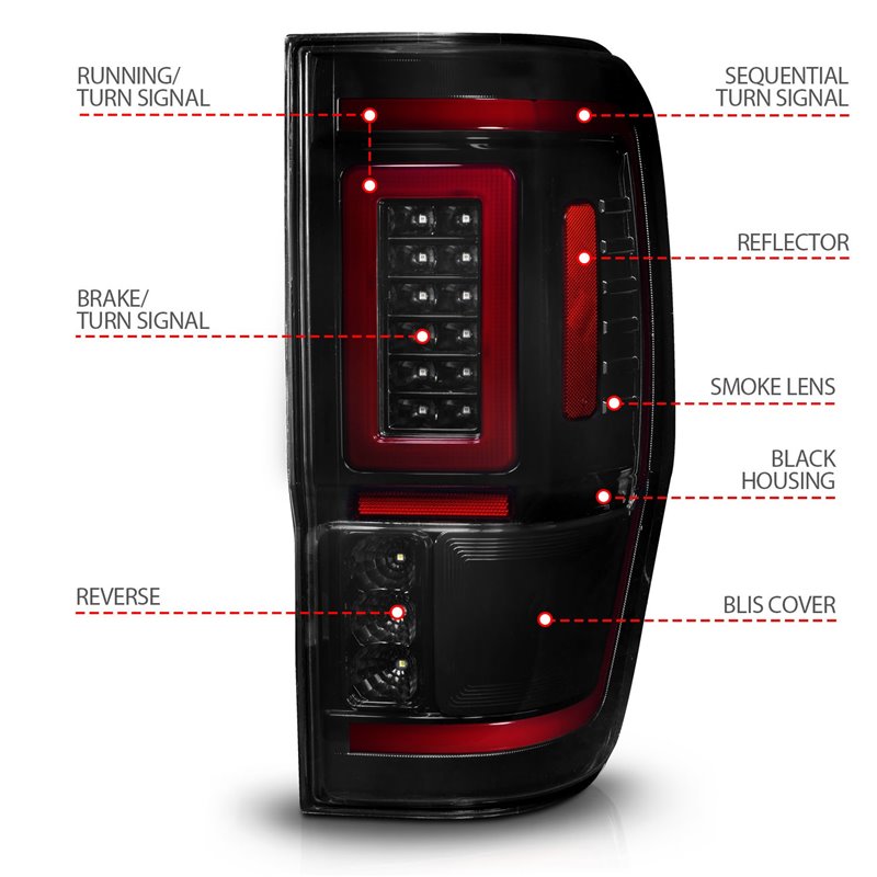 Anzo USA | LED Tail Light Assembly - Ranger 2.3T 2019-2023