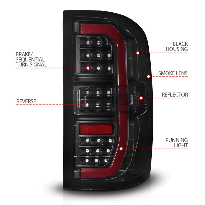 Anzo USA | LED Tail Light Assembly - Sierra 1500 / Limited / 2500 HD / 3500 HD 2014-2019