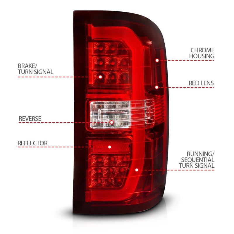 Anzo USA | LED Tail Light Assembly - Sierra 1500 / Limited / 2500 HD / 3500 HD 2014-2019