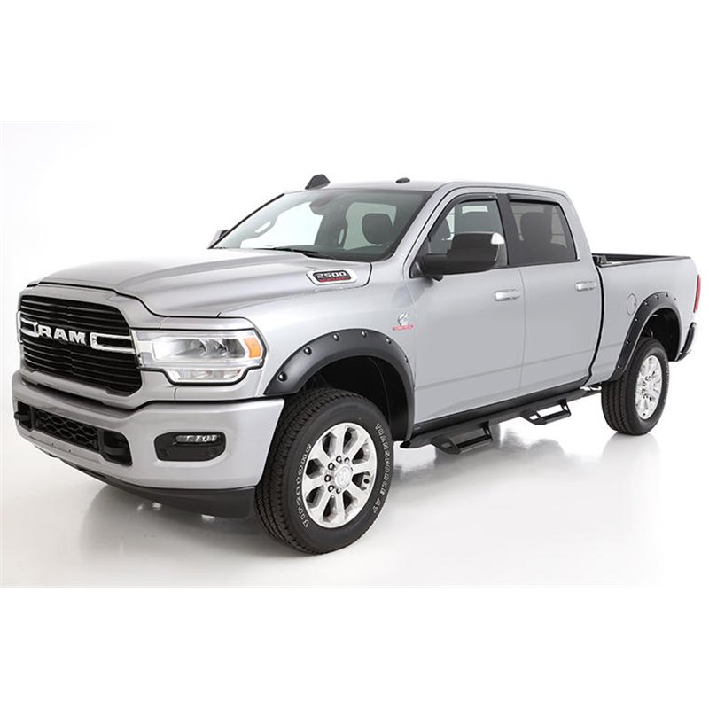 Bushwacker | 20146-02 Black Pocket/Rivet Style Smooth Finish Rear Fender Flares for 2023-2024 Ford F-250/350 - F-250 / F-350  20