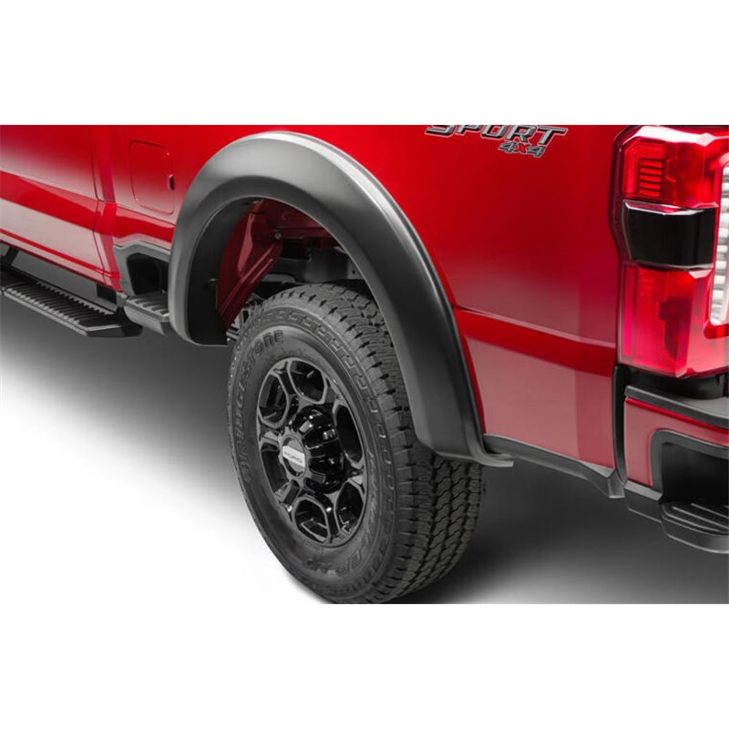 Bushwacker | 20150-02 Black Extend-A-Fender Style Smooth Finish Rear Fender Flares for 2023-2024 Ford F-250/350 - F-250 / F-350 