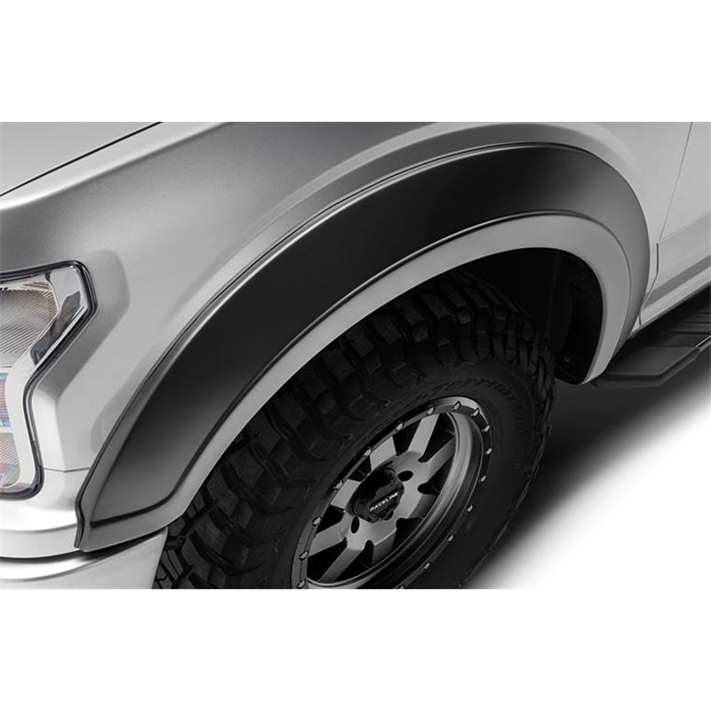 Bushwacker | 20150-02 Black Extend-A-Fender Style Smooth Finish Rear Fender Flares for 2023-2024 Ford F-250/350 - F-250 / F-350 