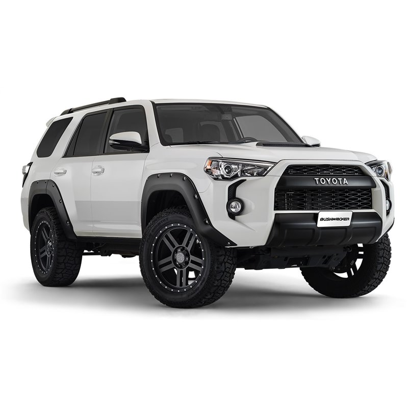 Bushwacker | 30925-02 Black Pocket/Rivet Style Smooth Finish 4-Piece Fender Flare Set for 22-23 Toyota Tundra - Tundra 3.5T 2022