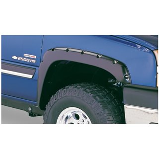 Bushwacker | 40991-02 Black Pocket/Rivet Style Smooth Finish 4-Piece Fender Flare Set for 2021-2022 Chevrolet Colorado 74.0 in b
