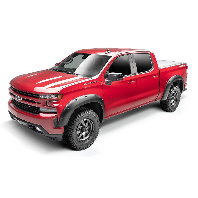 Bushwacker | 48103-08 Black Forge Pocket/Rivet Textured Finish 4-Pc Fender Flare Set for 99-06 Chev Silv/GMC Sierra 1500, 01-06 