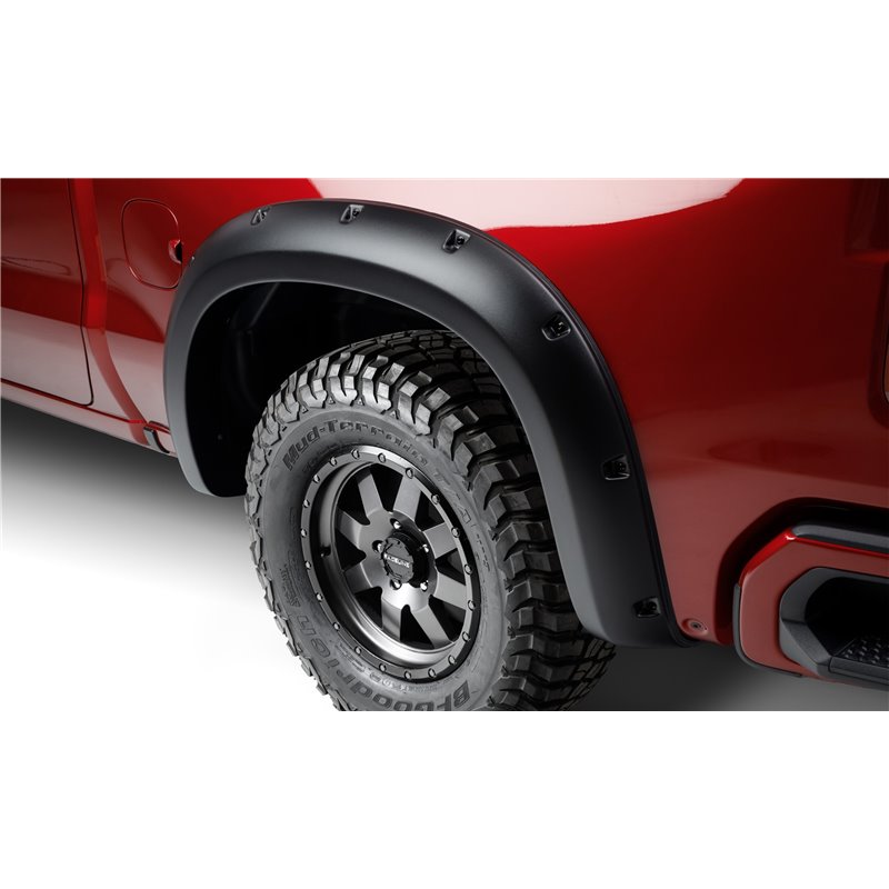 Bushwacker | 48103-08 Black Forge Pocket/Rivet Textured Finish 4-Pc Fender Flare Set for 99-06 Chev Silv/GMC Sierra 1500, 01-06 