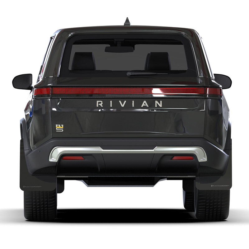 RallyArmor | Black UR Mud Flap Metallic Black Logo - R1S 2022-2024