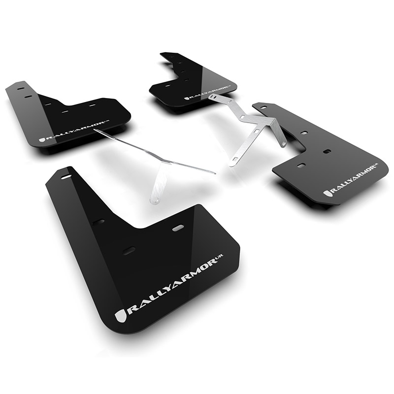 RallyArmor | Black UR Mud Flap White Logo - Integra / A-Spec 2023-2024