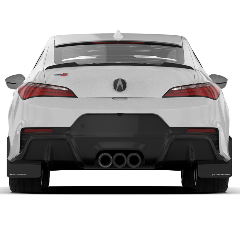 RallyArmor | Black UR Mud Flap White Logo - Integra / A-Spec 2023-2024