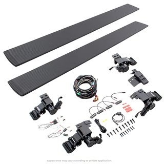Go Rhino | 20404887PC - E1 Electric Running Boards With Mounting Brackets - Textured Black - Chevrolet / GMC 2019-2022