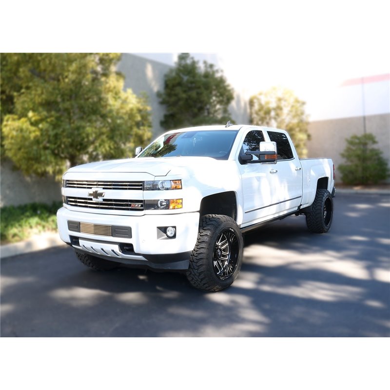 Go Rhino | 20405187PC - E1 Electric Running Boards With Mounting Brackets - Textured Black - Silverado / Sierra 2500 HD / 3500 H