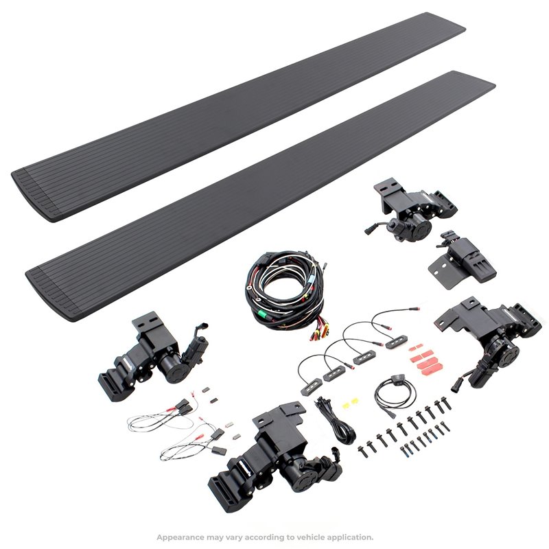 Go Rhino | 20410687PC - E1 Electric Running Boards With Mounting Brackets - Textured Black - Ram 2500 / 3500 5.7L / 6.7L 2010-20