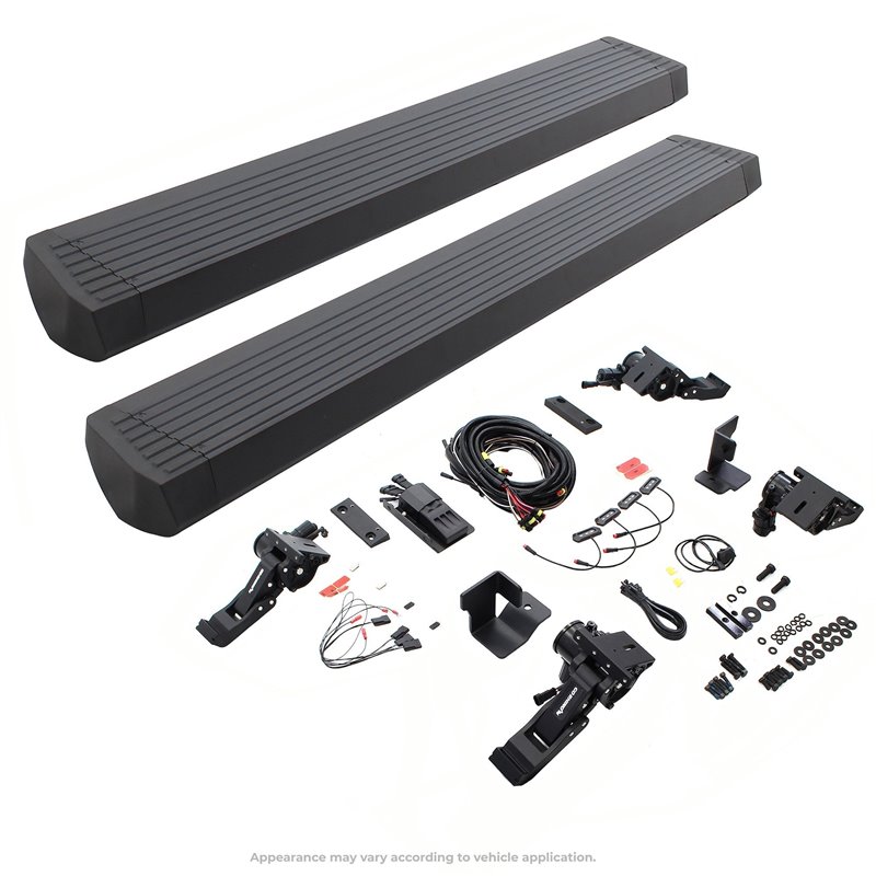 Go Rhino | 20450572PC - E1 Electric Running Boards With Mounting Brackets - Textured Black - Wrangler (JK) 3.6L / 3.8L 2007-2018