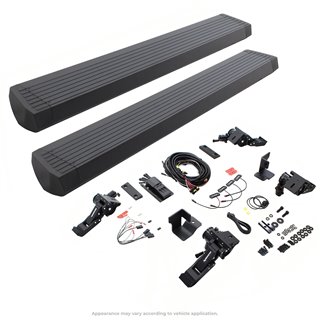 Go Rhino | 20492752PC - E1 Electric Running Boards With Mounting Brackets - Textured Black - Wrangler (JL) 2.0T / 3.6L 2018