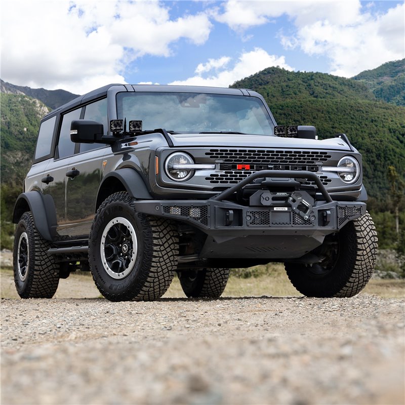 Go Rhino | 332120T - Rockline Front Bumper Lower Skid Plate For Ford Bronco - Textured Black - Bronco 2.3T / 2.7T 2021