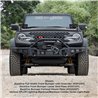 Go Rhino | 332120T - Rockline Front Bumper Lower Skid Plate For Ford Bronco - Textured Black - Bronco 2.3T / 2.7T 2021