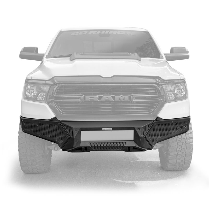 Go Rhino | 34130T - Element Front Bumper with Fixed Light Bar Mount - Textured Black - Ram 1500 3.0L / 3.6L / 5.7L 2019