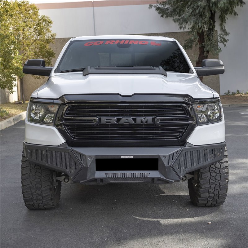 Go Rhino | 34130T - Element Front Bumper with Fixed Light Bar Mount - Textured Black - Ram 1500 3.0L / 3.6L / 5.7L 2019