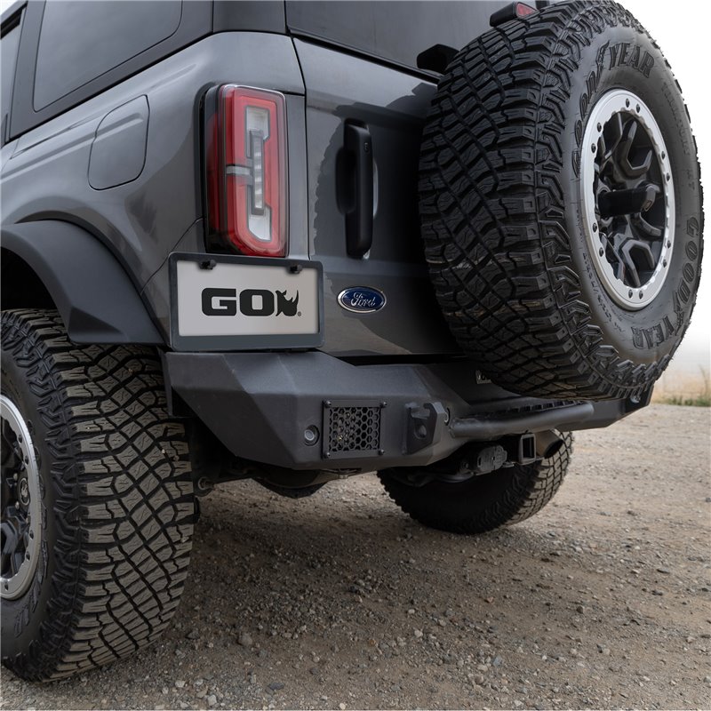Go Rhino | 371200T - Rockline Rear Full Width Bumper for Ford Bronco - Textured Black - Bronco 2.3T / 2.7T 2021