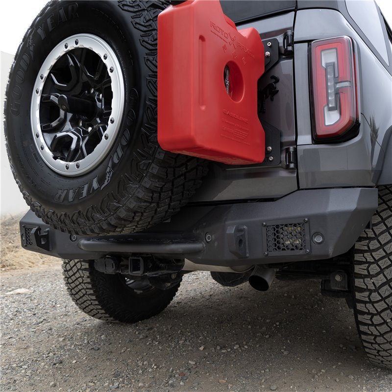 Go Rhino | 371200T - Rockline Rear Full Width Bumper for Ford Bronco - Textured Black - Bronco 2.3T / 2.7T 2021