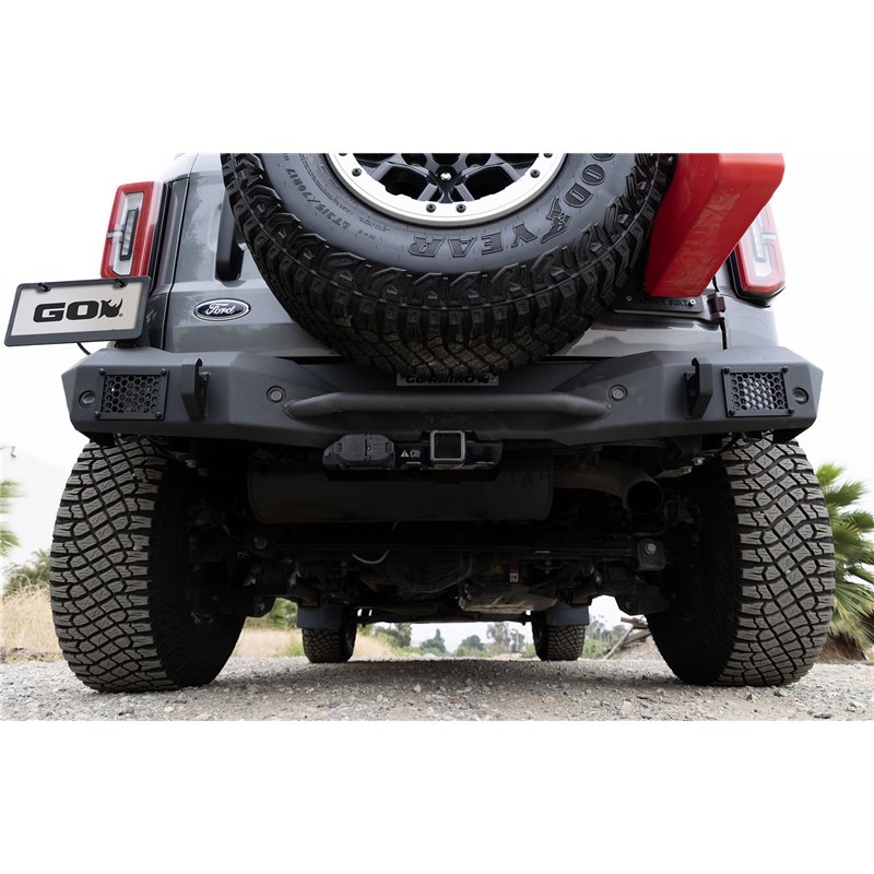 Go Rhino | 371200T - Rockline Rear Full Width Bumper for Ford Bronco - Textured Black - Bronco 2.3T / 2.7T 2021