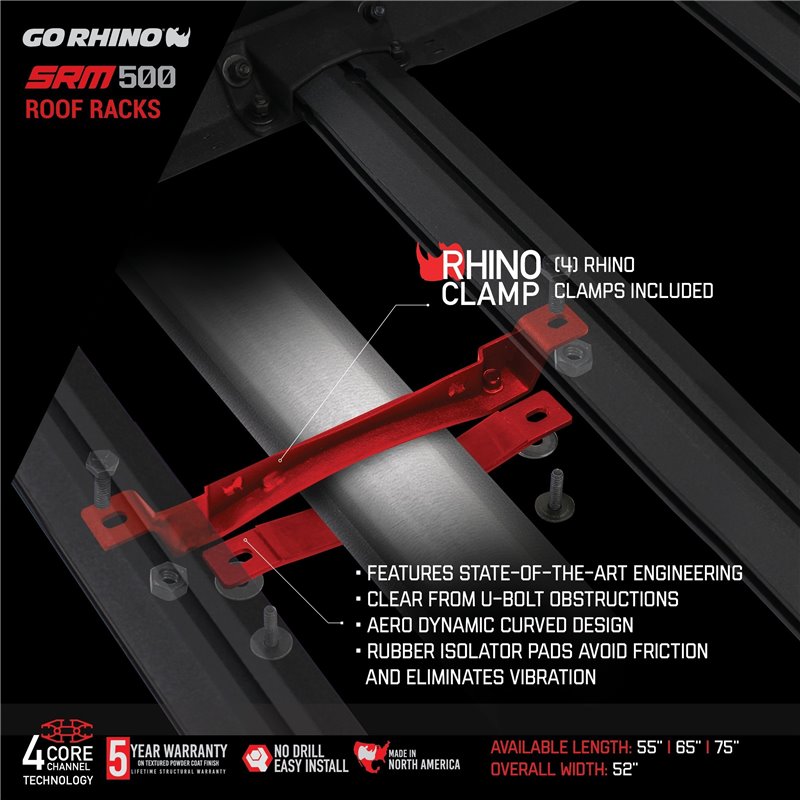 Go Rhino | 5935035T - SRM500 35" Flat Platform Roof Rack - Textured Black