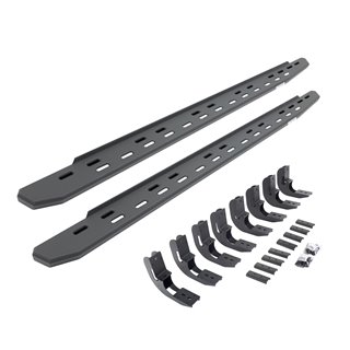 Go Rhino | 69604880SPC - RB30 Slim Line Running Boards with Mounting Bracket Kit - Textured Black - Chevrolet / GMC 2019-2022