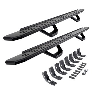 Go Rhino | 6960488720PC - RB30 Running Boards with Mounting Brackets & 2 Pairs of Drops Steps Kit - Textured Black - Chevrolet /