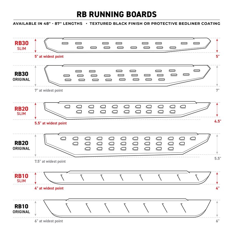 Go Rhino | 6960488720PC - RB30 Running Boards with Mounting Brackets & 2 Pairs of Drops Steps Kit - Textured Black - Chevrolet /