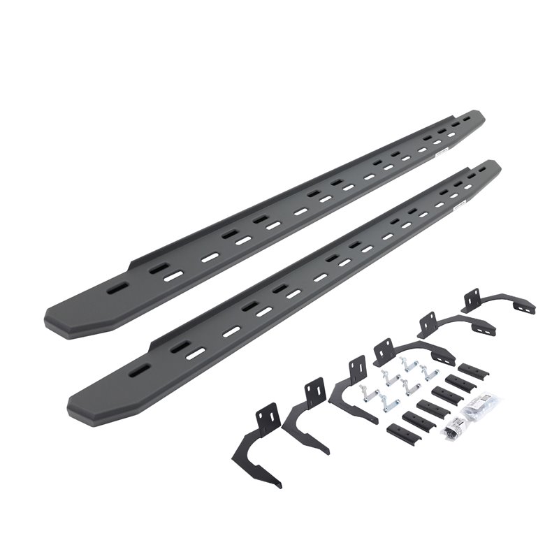 Go Rhino | 69609980SPC - RB30 Slim Line Running Boards with Mounting Bracket Kit - Textured Black - Ram 1500 3.7L / 4.7L / 5.7L 