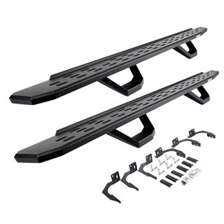 Go Rhino | 6961068720PC - RB30 Running Boards with Mounting Brackets & 2 Pairs of Drops Steps Kit - Textured Black - Ram 1500 / 