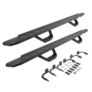 Go Rhino | 6961068720T - RB30 Running Boards with Mounting Brackets & 2 Pairs of Drops Steps Kit - Protective Bedliner Coating -
